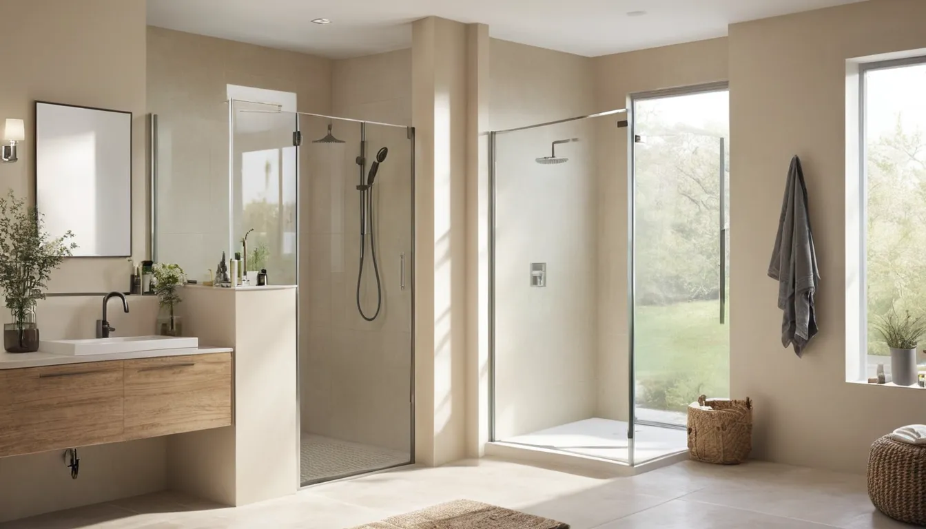 Independent provider showing a homeowner a new step-in shower in a Concord home
